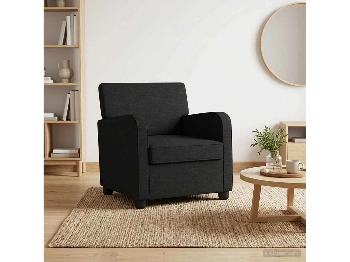 Vidaxl Poltrona Preto Tecido