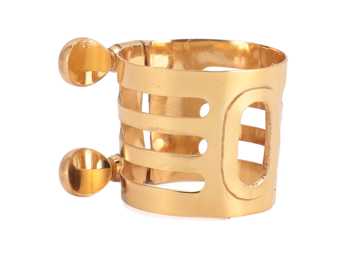 Ligadura De Saxofone Tenor Em Latão Dourado Com Parafusos Duos Design Elegante E Som De Qualidade