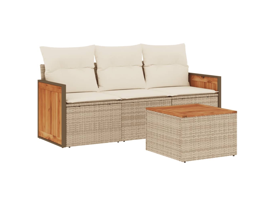 Garden Sofa Set, Garden Sofa Sets Vidaxl Bege Rattan / Vime (n/a)