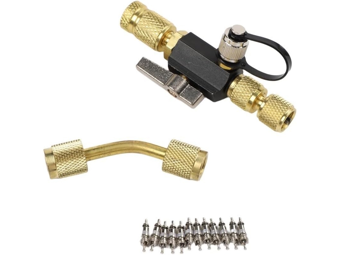 Kit Para Remoção E Instalação De Válvulas Hvac, Incluindo 12 Núcleos Em Dois Tamanhos, Além De Um Conector Sae