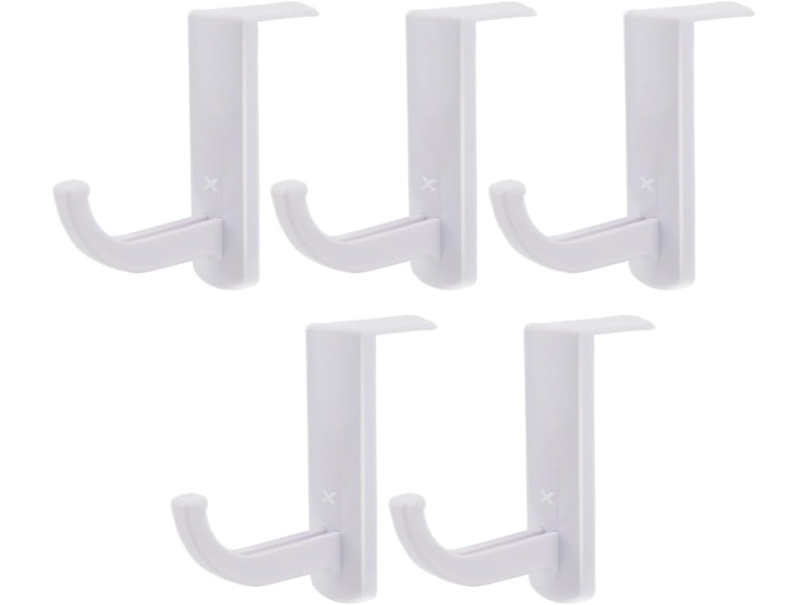 Suporte Para Fones De Ouvido Magiclulu Em Plástico Branco, Conjunto De 5 Peças, Fácil De Instalar, Organiza A Mesa