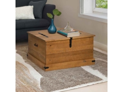Vidaxl Caixa De Arrumação Halden 91x91x47 Cm Pinho Maciço