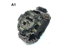 Em 1 Relógio De Pulseira Paracord Tático De Sobrevivência Ao Ar Livre Com Bússola Raspador Rotina Paracord Apito Ferramentas De Acampamento