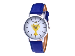 Reloj De Cuero Pu Casual Moda Zhoulianfa Dial Redondo Estilo Simple Quartz Mujer Azul Real