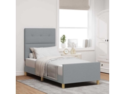 Vidaxl Estrutura Da Cama Cinzento-claro 90 X 200 Cm Tecido