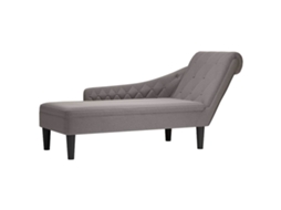 Vidaxl Chaise Lounge C/ Almofada/apoio De Braços Direito Tecido
