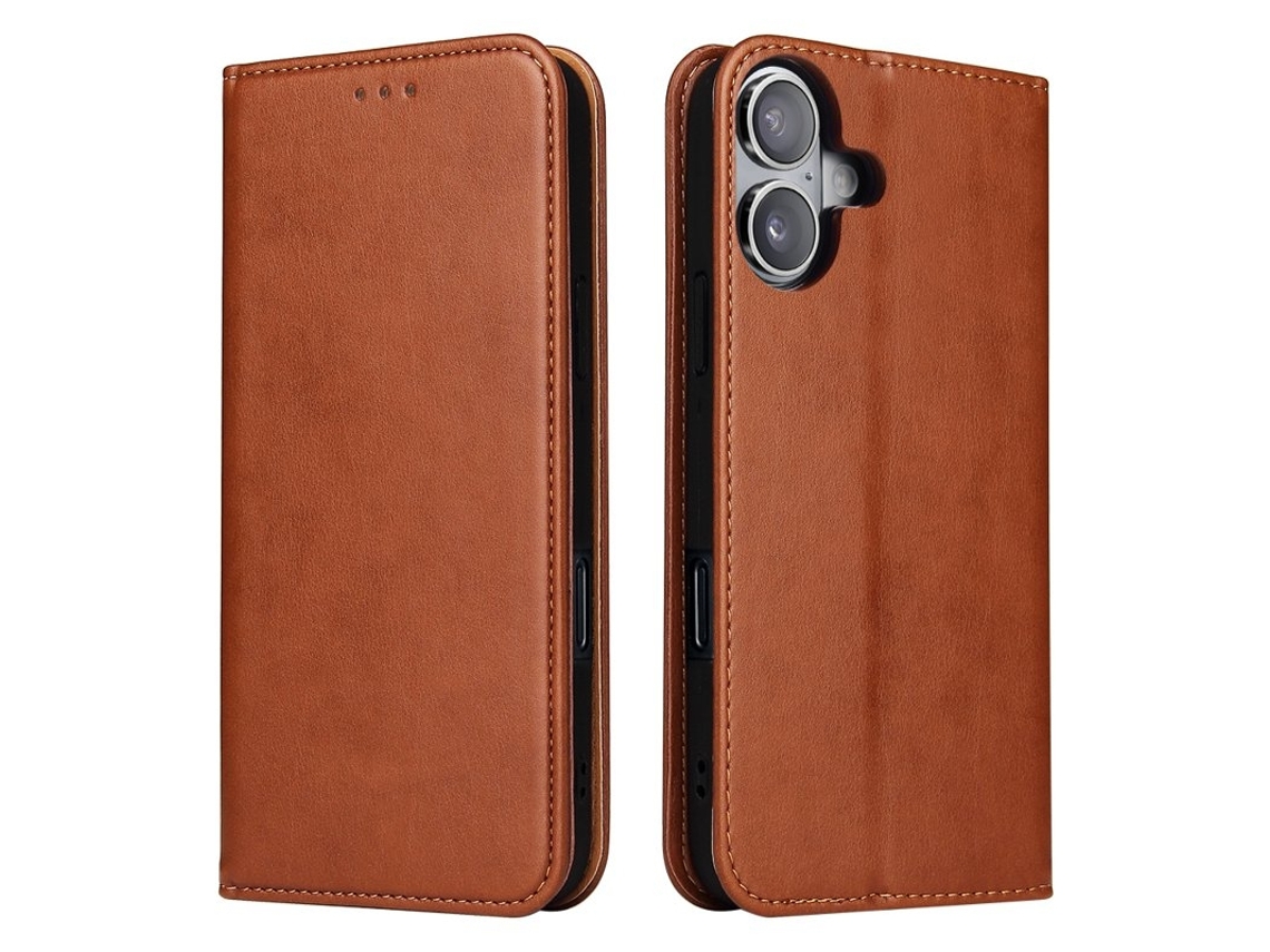 Fierre Shann Capa Carteira Para Iphone 17 Em Couro Sintético - Marrom