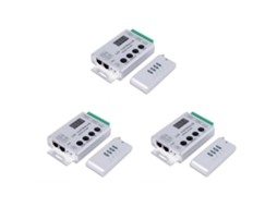 Controlador De Led Programável Hc008 (3 Unidades) Com 133 Modos De Efeito, Controle Rf E Capacidade Para 2048 Pixels De Led Em Fitas De Led Rgb Ws281