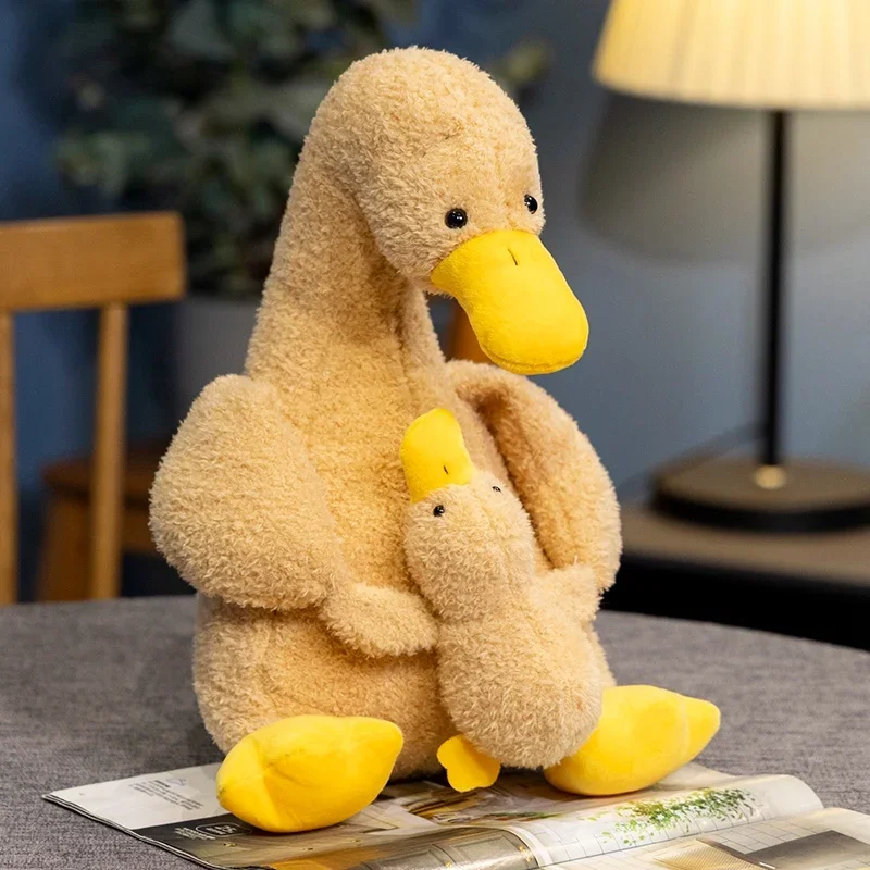 (amarelo, 22 Cm) Brinquedo De Pelúcia Representando Mãe E Filhote De Pato, Ganso Dormindo De Forma Realista