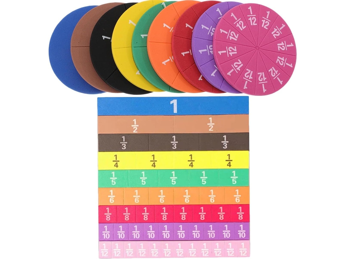 Jogos Educativos Magnéticos De Frações, 2 Conjuntos, Ferramentas Matemáticas Para O Ensino Fundamental,