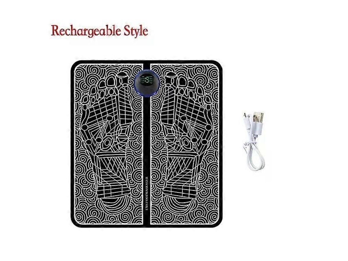 Tapete Massageador Portátil Ems Para Os Pés Com Controle Remoto, Que Estimula Os Músculos E Melhora A Circulação Sanguínea, Aliviando Dores E Rel