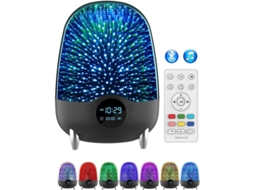 Altavoz Bluetooth Portátil Com Luz Noturna 3d, Bateria 3000mah, Controle Remoto E Despertador