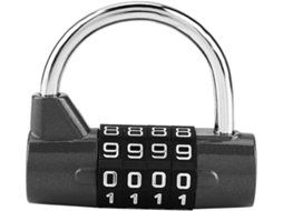 Cadeado Com Código De 4 Dígitos, Preto, Para Ginásio, Portas E Portões