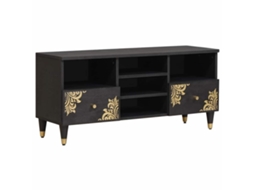 Vidaxl Gabinete Para Tv Preto 100 X 33 X 46 Cm Madeira De Manga Maciça