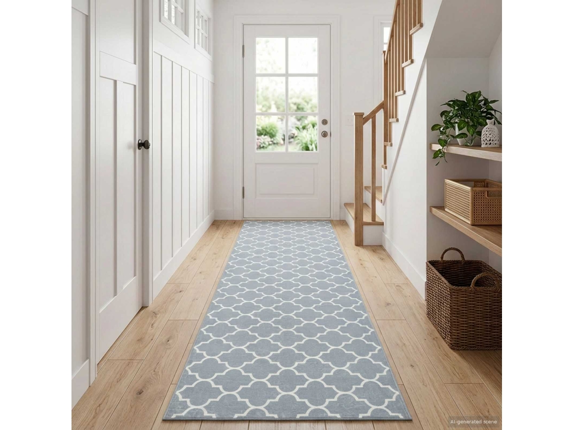 Vidaxl Passadeira Oriz 1150 Gsm Cinza E Branco