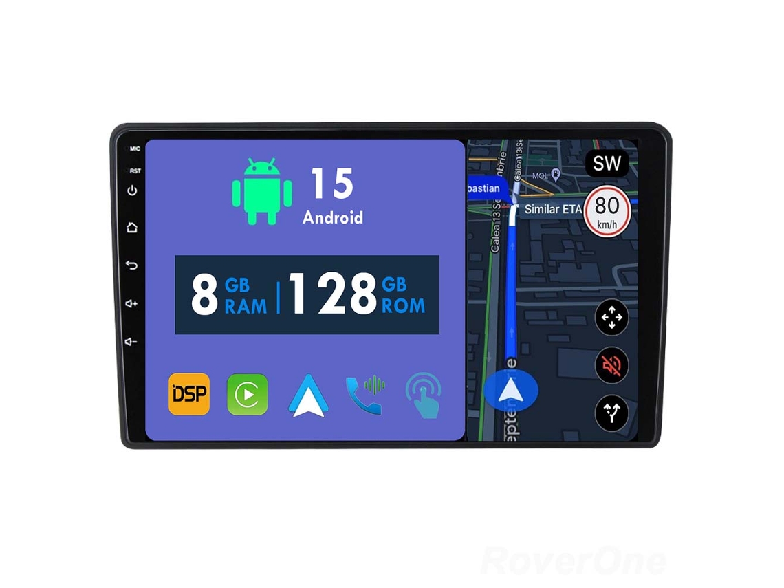 Auto Rádio Carro Bluetooth Autoradio 8GB RAM 128G ROM CarPlay Navegação GPS Ecrã Táctil RoverOne para Volkswagen Touareg GP 2002-2010  