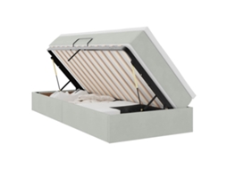 Cama com Arrumação e Colchão Cinzento claro 90 X 190 Cm Veludo VIDAXL