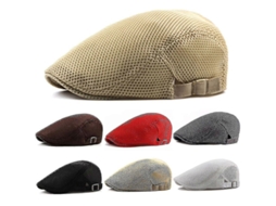 2026 gorra Plana de Malla para Hombres Transpirable Béisbol Golf Conductor Casual Talla 55 60cm