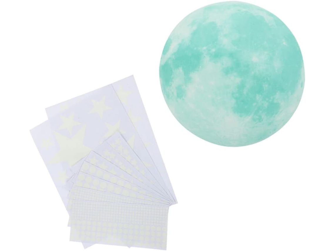 Adesivos De Parede Luminosos Com Lua E Estrelas, Decalques De Parede, Decorações Com Luzes.