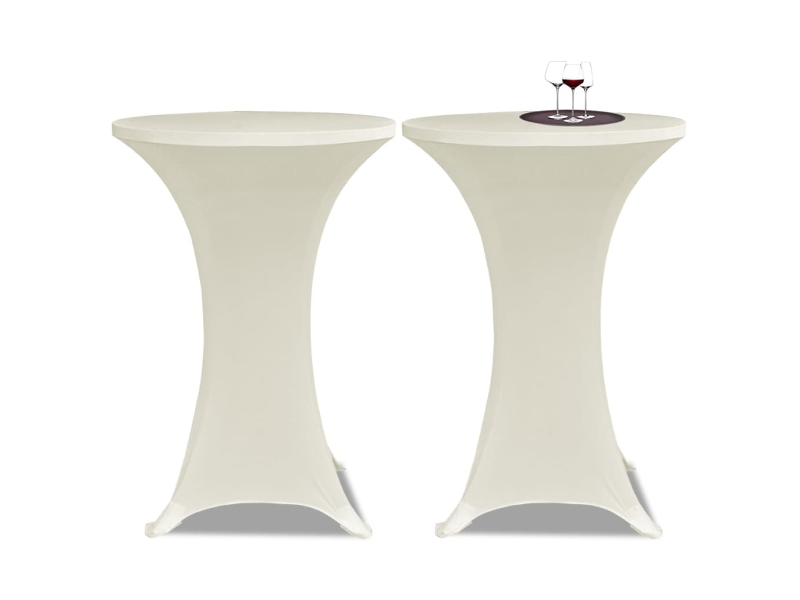 Toalha De Mesa Elástica Ø60, Creme / 2 Peças