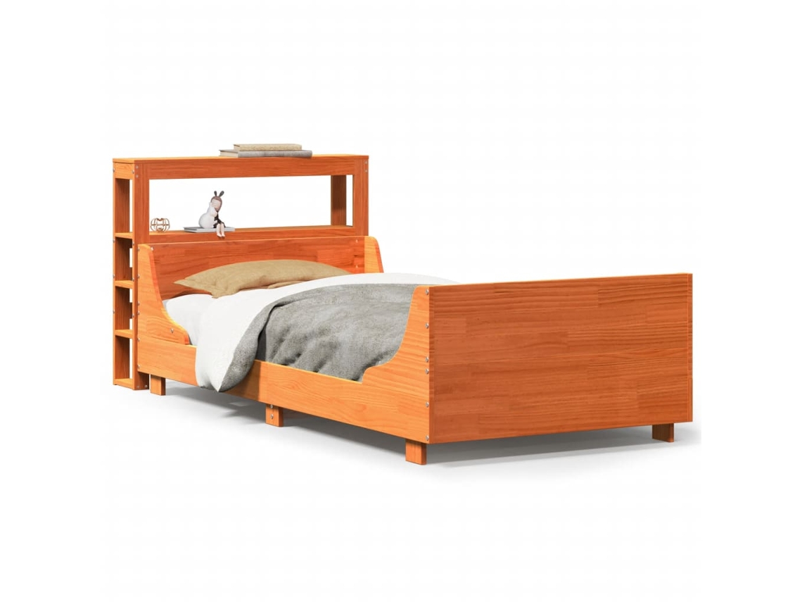 Cama Sem Colchão 100x200 Cm Pinho Maciço Castanho mel MAISON EXCLUSIVE