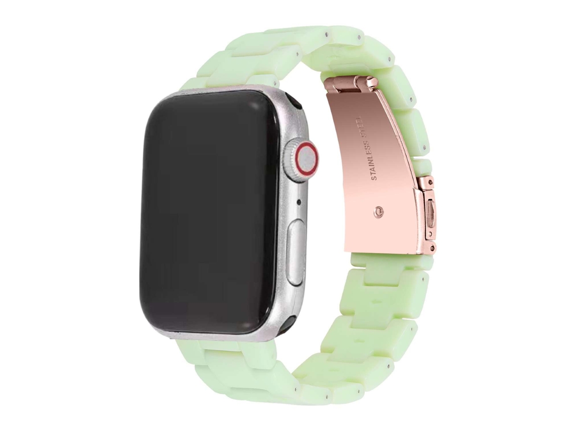 Bracelete Resina Luxury Verde Claro Apple Watch Series Se 40Mm