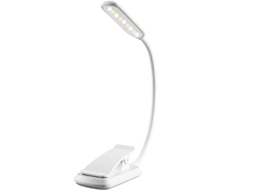 Mini Luminária de Leitura Led, Design com 9 Clipes, Recarregável Via Usb, Brilho Ajustável MDUG (branco)