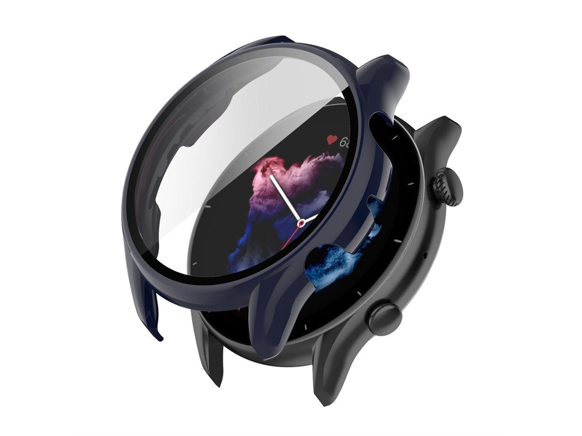 Capa Protetora De Tela Para Smartwatch Amazfit Gtr3 Com Película Integrada Azul