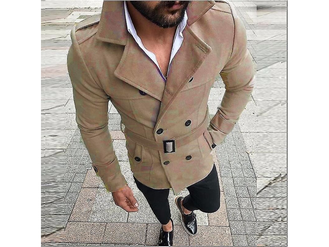 2026 chaqueta Trench para Hombre de Negocio Abrigo Exterior de Mezcla de Algodón