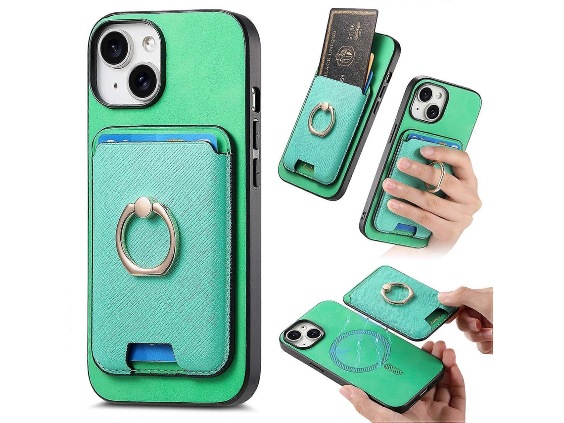 Capa Com Suporte E Compartimento Magnético Removível Para Iphone 14