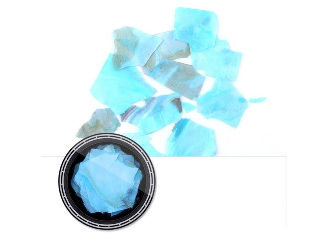 Decoración De Uñas Flakes De Concha Irregular Color Azul Claro Para Esmalte De Gel Uv 11