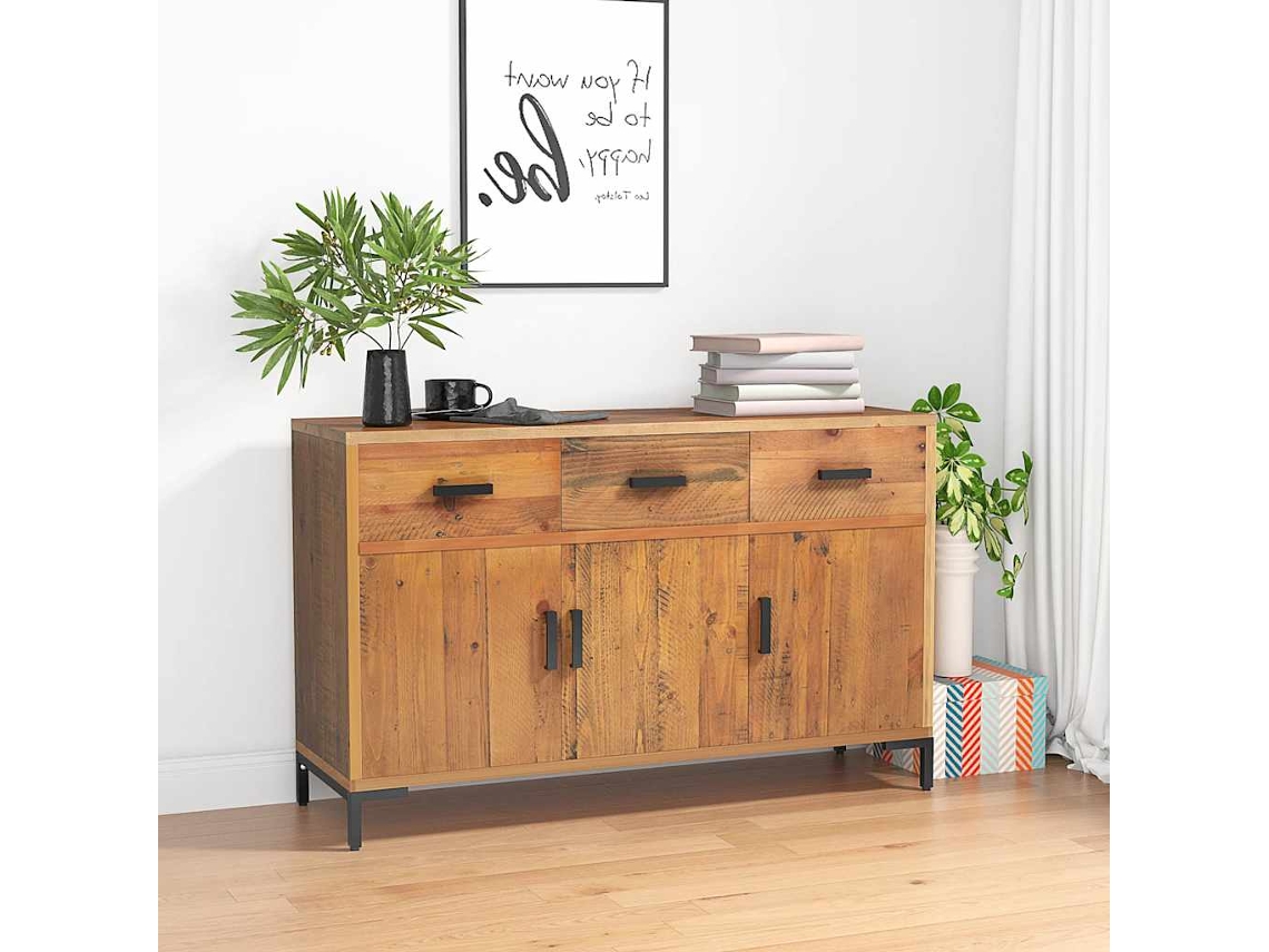 Vidaxl Aparador 110x35x70 Cm Pinho Maciço Castanho