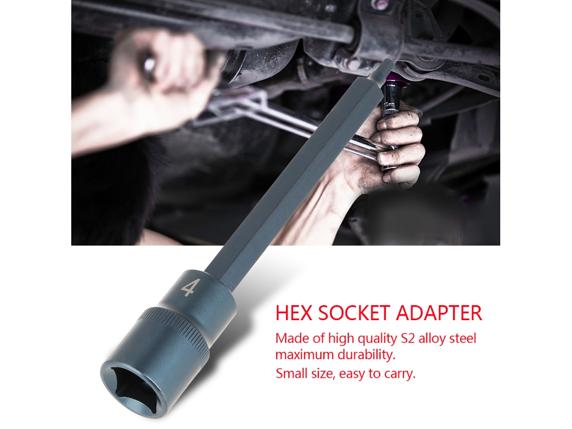 Adaptador De Soquete Hexagonal Para Parafusadeira Elétrica, Conectores De Ferramentas Elétricas 1/2" 150mm H4
