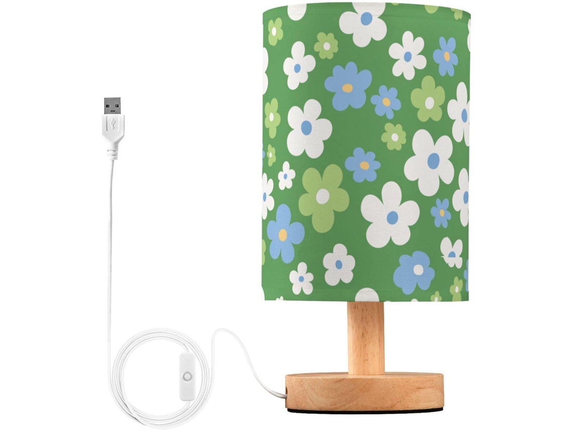 Abajur De Mesa Pequeno Nas Cores Verde, Branca E Azul Luminária De Cabeceira Para Leitura Individual, Ideal Para O