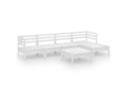 Pcs Conjunto Lounge de Jardim Pinho Maciço Branco MAISON EXCLUSIVE