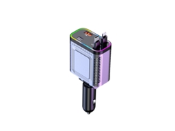 Carregador Isqueiro Extensível Luz Rgb 4 Portas Lightning Tipo-c Usb Carga Rápida Para Automóveis