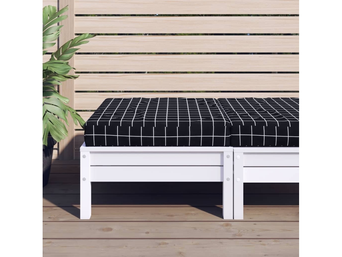 Vidaxl Almofadão Móveis Paletes 60x60x8 Cm Tecido Oxford Xadrez Preto