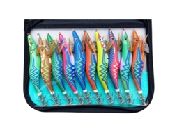 10pcs Isca De Pesca 13cm, Isca Luminosa De Lula Camarão Para Peixes Marinhos