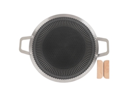 Prato Churrasco Coreano Inox 34cm Fácil Limpeza