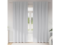 Vidaxl Cortinas Blackout Com Argolas 2 Unid. Cinza Claro 225 X 140 Cm