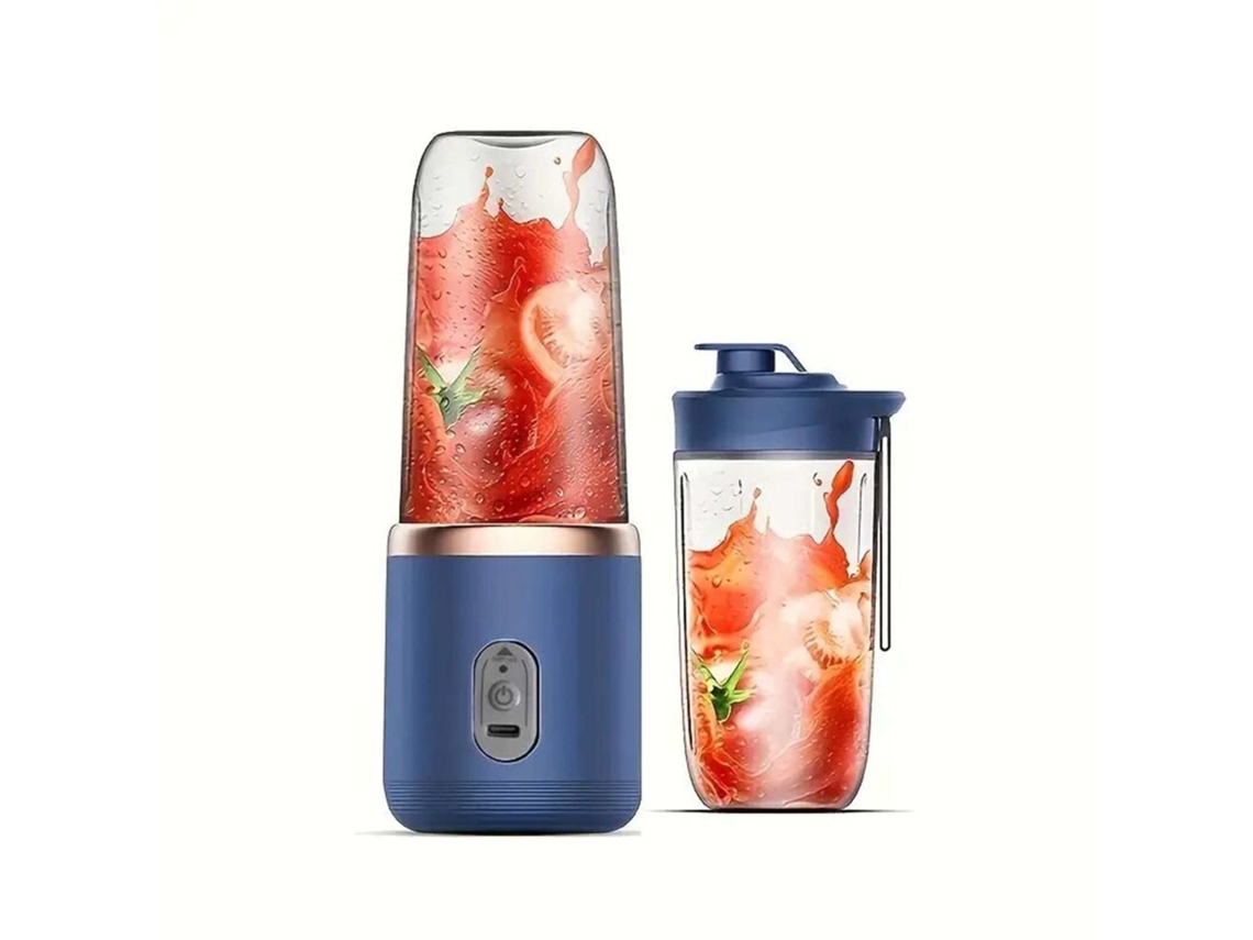 Liquidificador Portátil Recarregável Pequeno para Uso Domésticoazul Corpo e Tampa para Copo Duplo Totalmente em Conformidade YUNZII