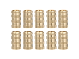 Porcas De Inserção Serrilhadas Fuoyloo M10x11,5x20, Latão Dourado,