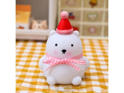Luz Noturna Led Urso Natal Fita Seda Rosa