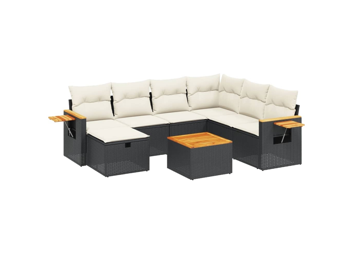 Garden Sofa Set, Garden Sofa Sets Vidaxl Preto Rattan / Vime (n/a)