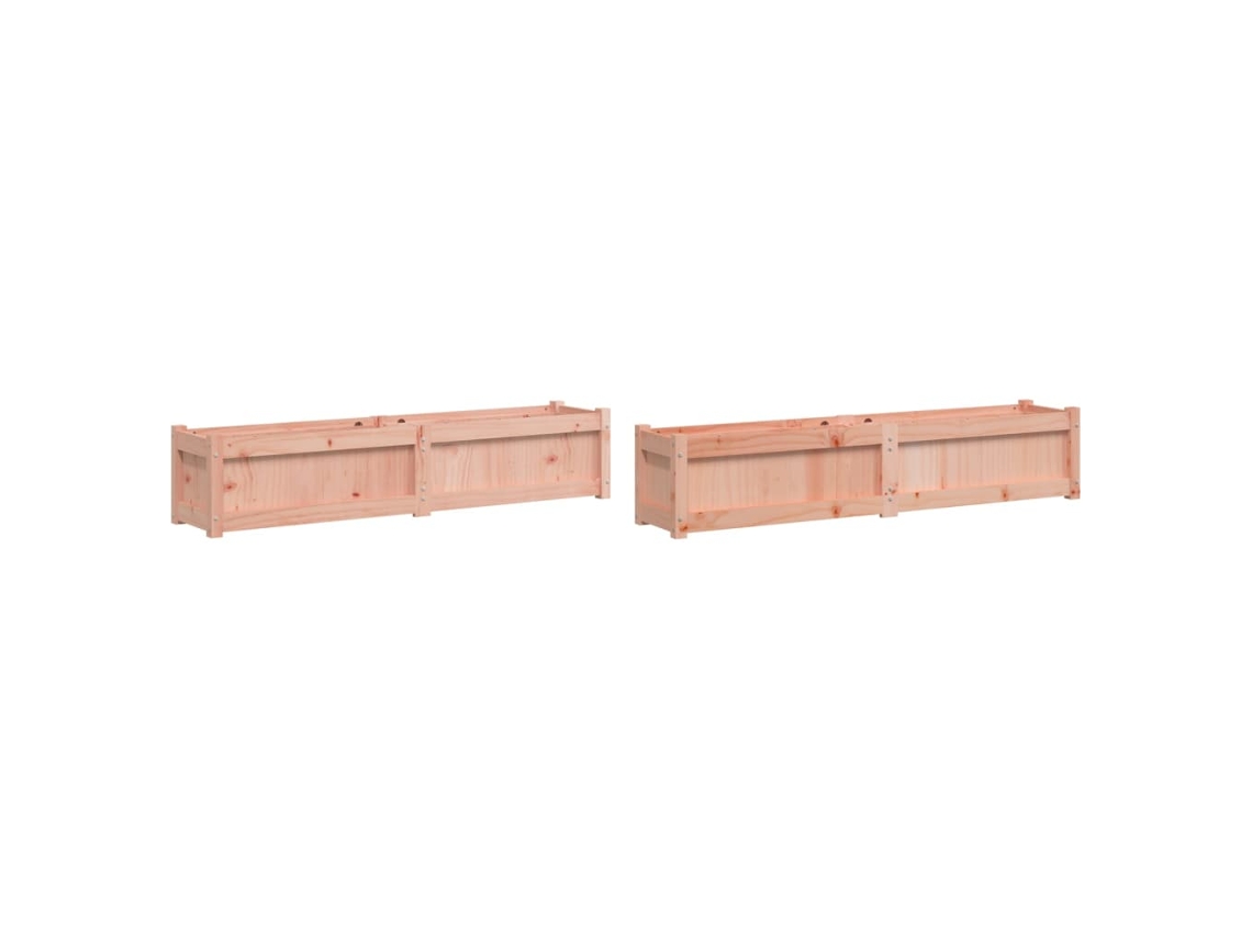 Conjunto 2 Vasos/floreiras de jardim VIDAXL madeira de douglas maciça (150 x 31 x 31 cm)