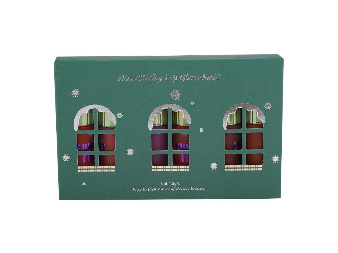 Laxiscreed Pack De 6 Gloss Labial Fosco De Longa Duração, Batom Líquido Não Pegajoso, Presente De Natal