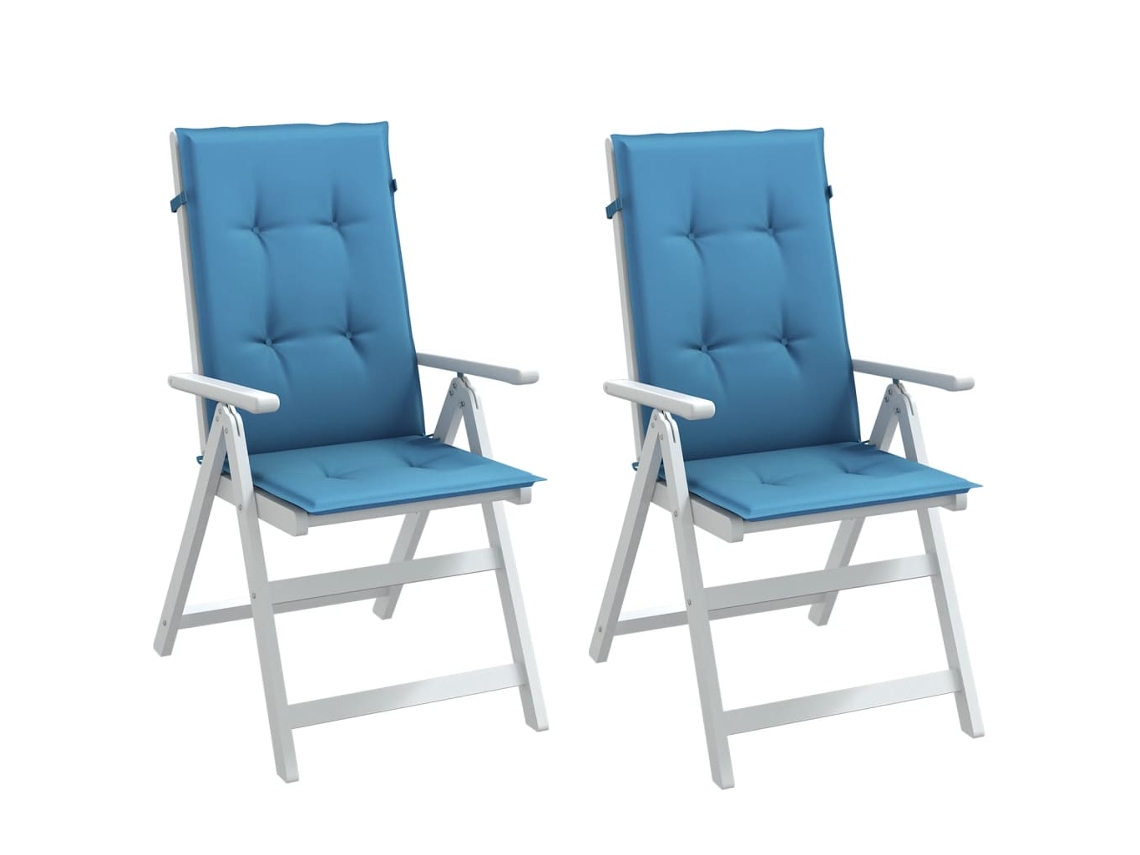 Vidaxl Almofadões Para Cadeiras Altas 2 Pcs Mesclado Tecido Azul