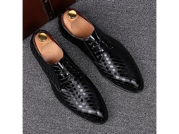 2026 zapatos de Cuero Formal para Hombre Oxford Rojos Geométricos Ybqjoo para Negocios Fiesta Boda Primavera Otoño 45 Negro