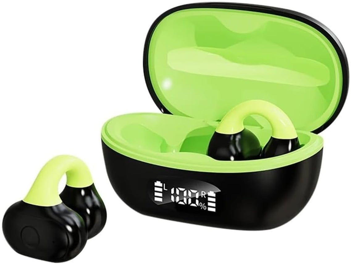 Auriculares De Condução Óssea Bluetooth Som Estéreo Microfone Para Chamadas Estojo De Carregamento Lurelia