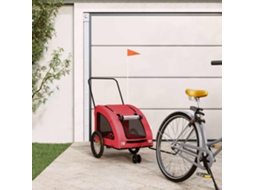 Vidaxl Reboque Bicicleta Animais Tecido Oxford/ferro Vermelho
